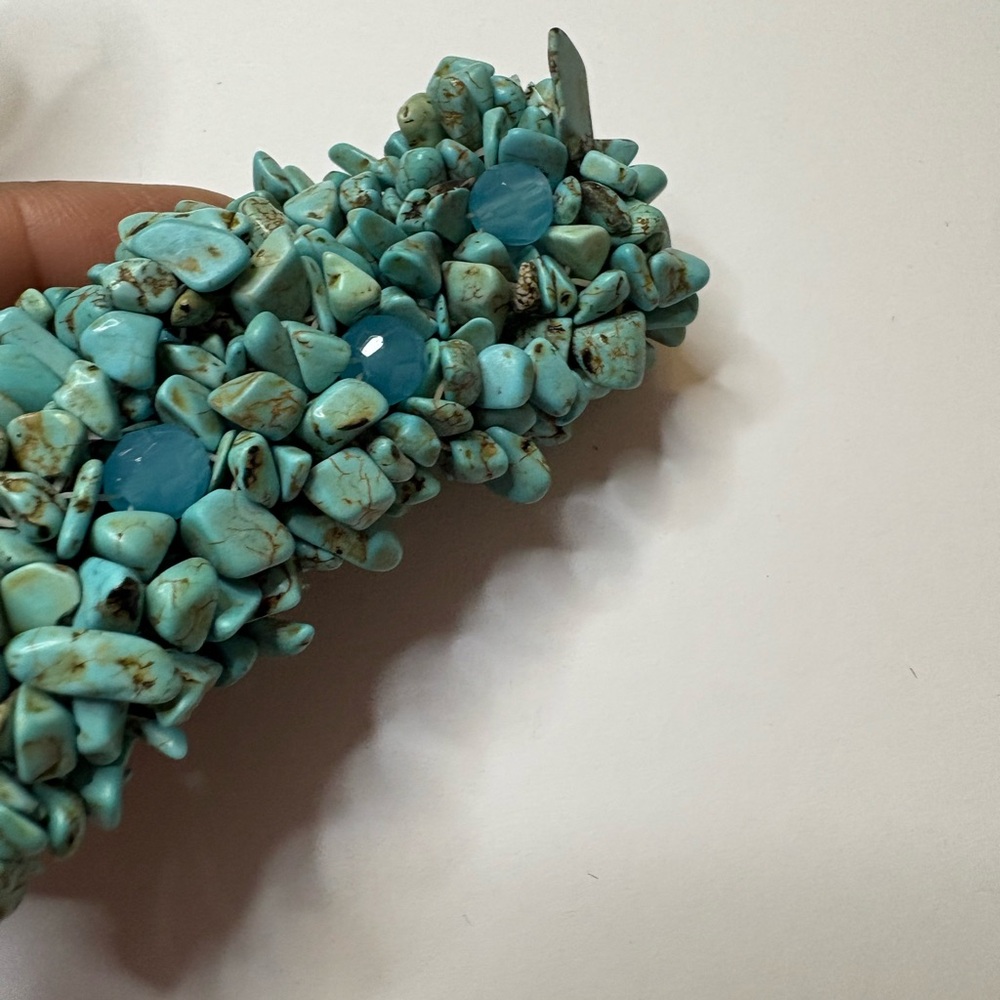🎁 Unbranded Turquoise Stone wide stretch Bracelet - Picture 5 of 5